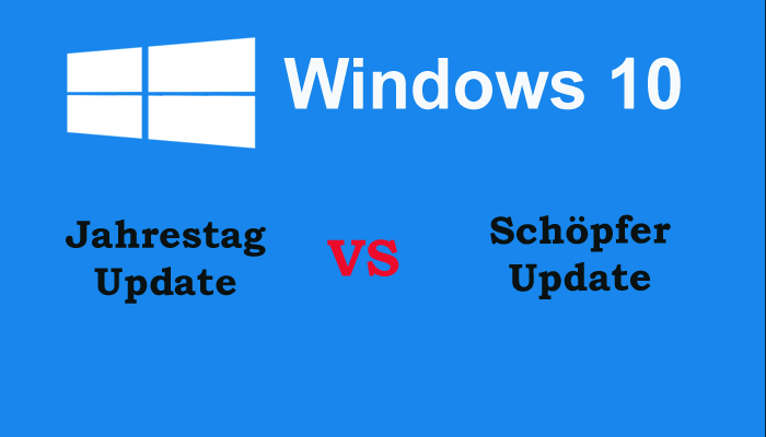 Jubiläumsaktualisierung vs Schöpfer Update,
