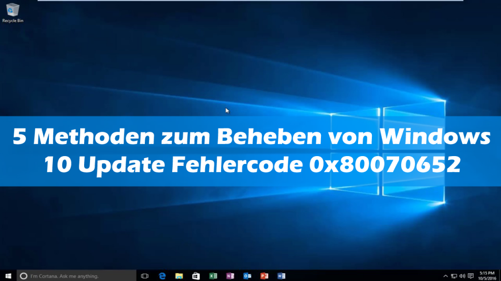 Windows 10 Update Fehlercode 0x80070652