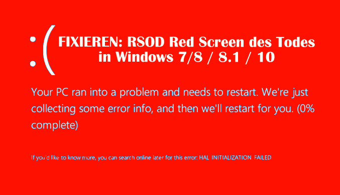 Wie man Roter Bildschirm des Todes Fehler auflöst