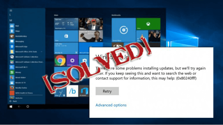 Windows 10 Update Fehler 0x80240fff